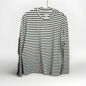 Todd Snyder Navy and White Striped Long Sleeve Tee